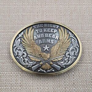 Eagle Crossed Rifles Western Scrollwork American Belt Buckle B1073